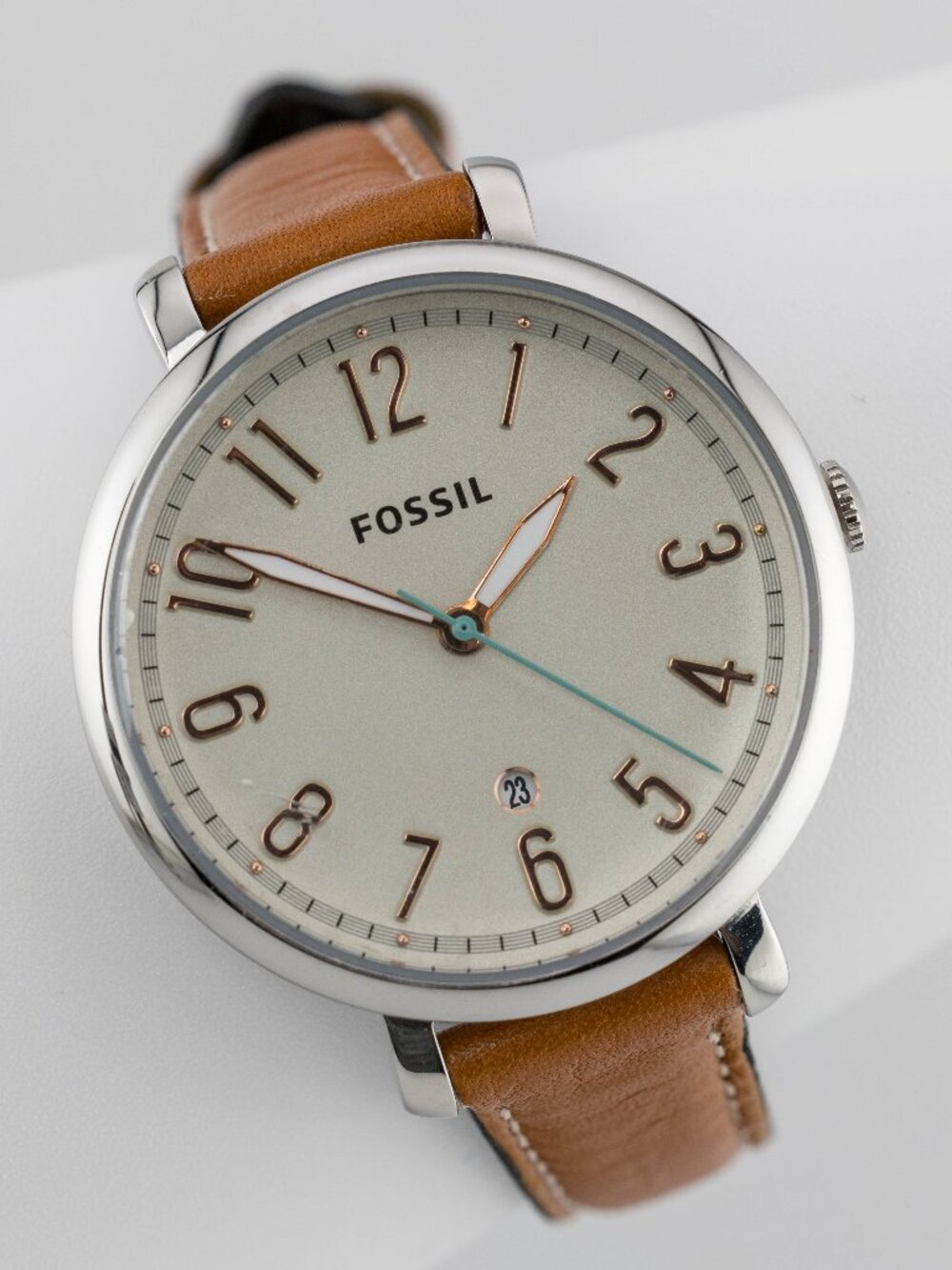 Fossil ES3942 Jacqueline Tan Leather Quartz Analog Women's Watch New Battery